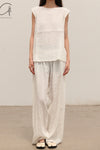 BASERANGE 25 Spring/Summer French Cotton and Linen Round Neck Vest Top BAS-TOLIU-LC-SU25-UNDYED